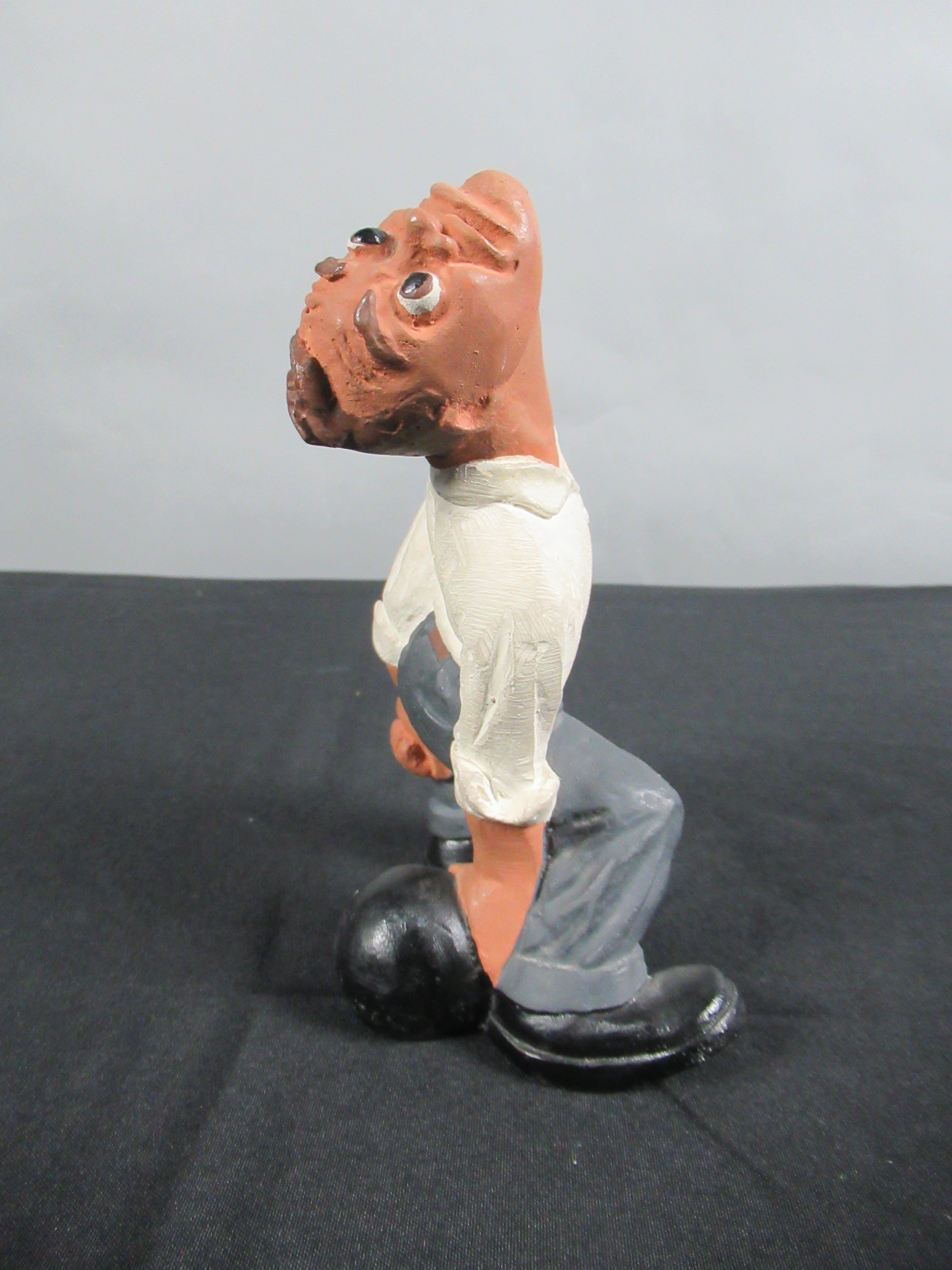 VINTAGE Bowling Figure Pair Set - L. L. Rittgers (c. 1940s) Collectible Sport Chalkware Statuettes
